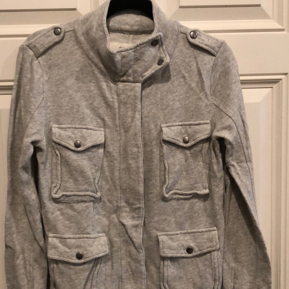 Madewell Grey terry military jacket size M
